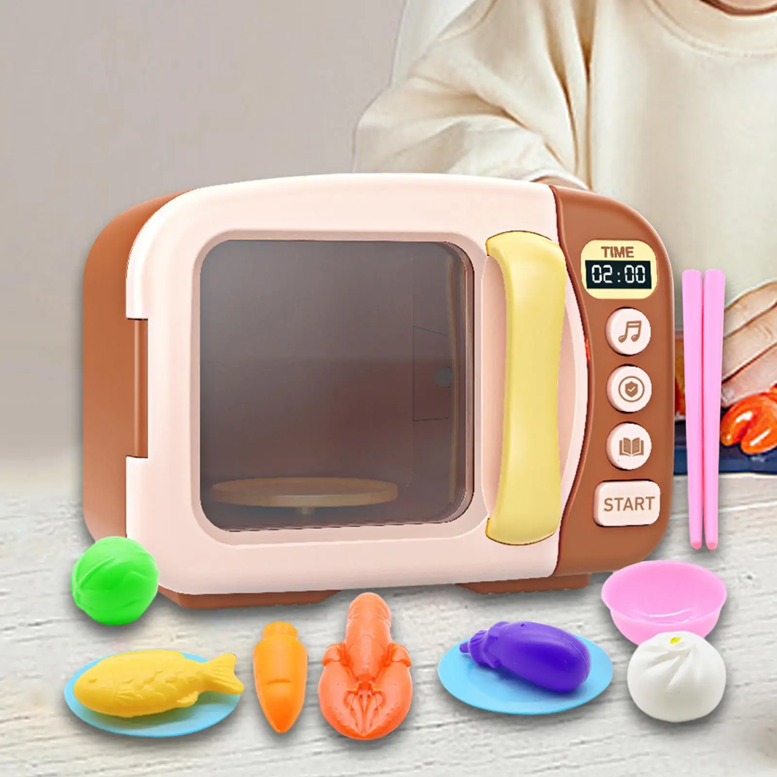 Kids Microwave Oven Toys with Lights and Sounds for Girls Boys Children Kids Coffee