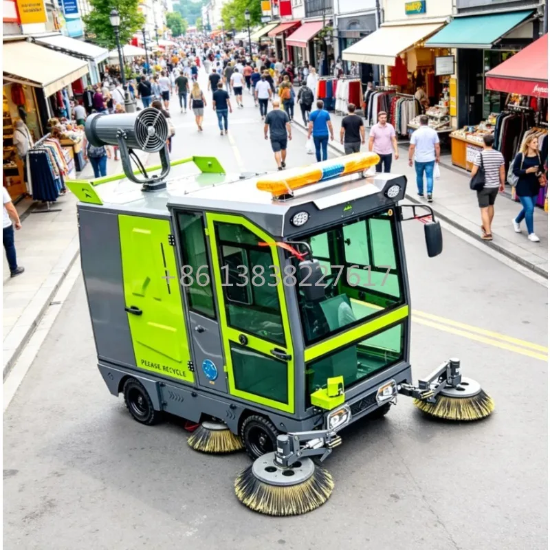 High-Performance Ride-On Street Sweeper Efficient Debris Pickup High-pressure fog cannon Robust Design Public Areas