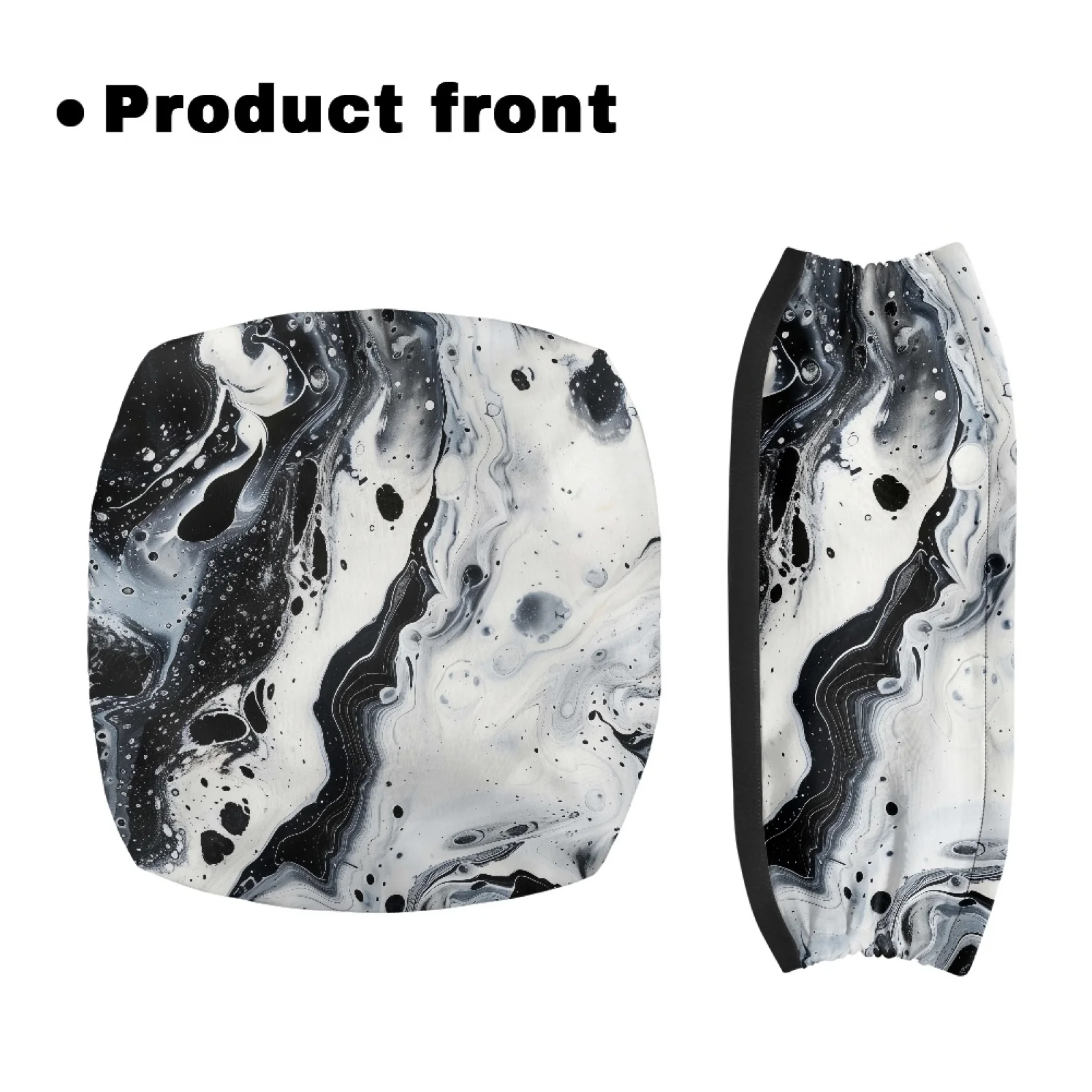 Coloranimal Black White Pattern Pack of 2 Rollator Seat Back Rest Covers Polyester Fabric Rollator Walker Seat Back Cover