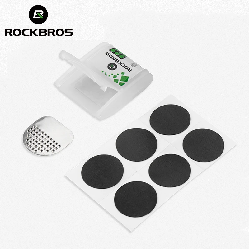 

ROCKBROS Bike Rubber Puncture Patches Bicycle Tire Tyre Tube Repair Cycle Patch Kit No Glue Bicycle Inner Tube Repair Tool