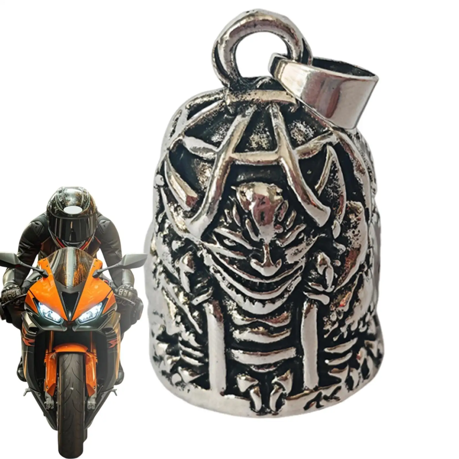 Motorcycle Style Retro Cage Demon Riding Lucky Bell Motorcycle Lucky Bell Riding Accessories For Riders Bikers Men