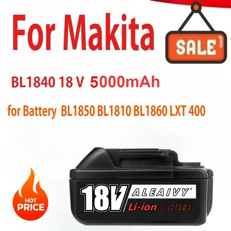 

NEW with Charger Rechargeable Battery 18V 5000mAh Lithium Ion for Makita 18v Battery BL1840 BL1850 BL1810 BL1860 LXT 400
