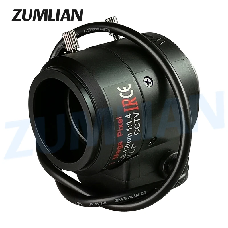 ZUMLIAN 2.8-12mm Varifocal Lens 1/2.7'' Cameras CCTV 3MP CS-Mount Lens F1.4 Auto-Iris Wide-angle Cameras for Surveillance