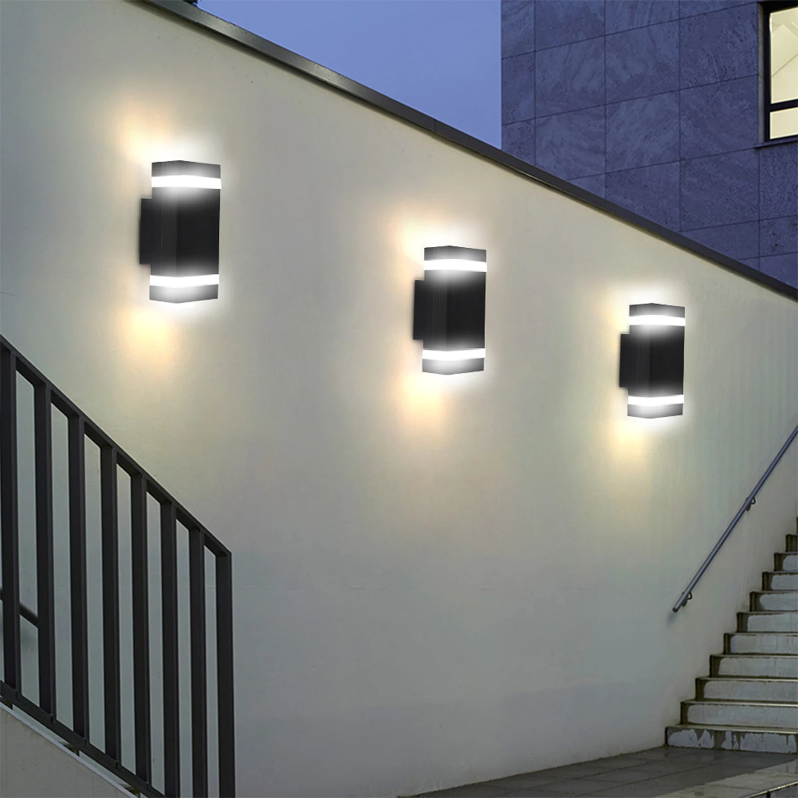 Double Up and Down Wall Light Indoor Outdoor Home Bedroom Decor Lamp LED Bulbs Included Modern Up & Down LED Wall Light