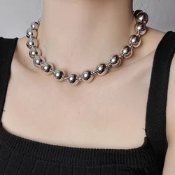 Adjustable Beaded Necklace Handmade Alloy Beads Clavicle Chain for Women Various Occasions Fashion Decorations