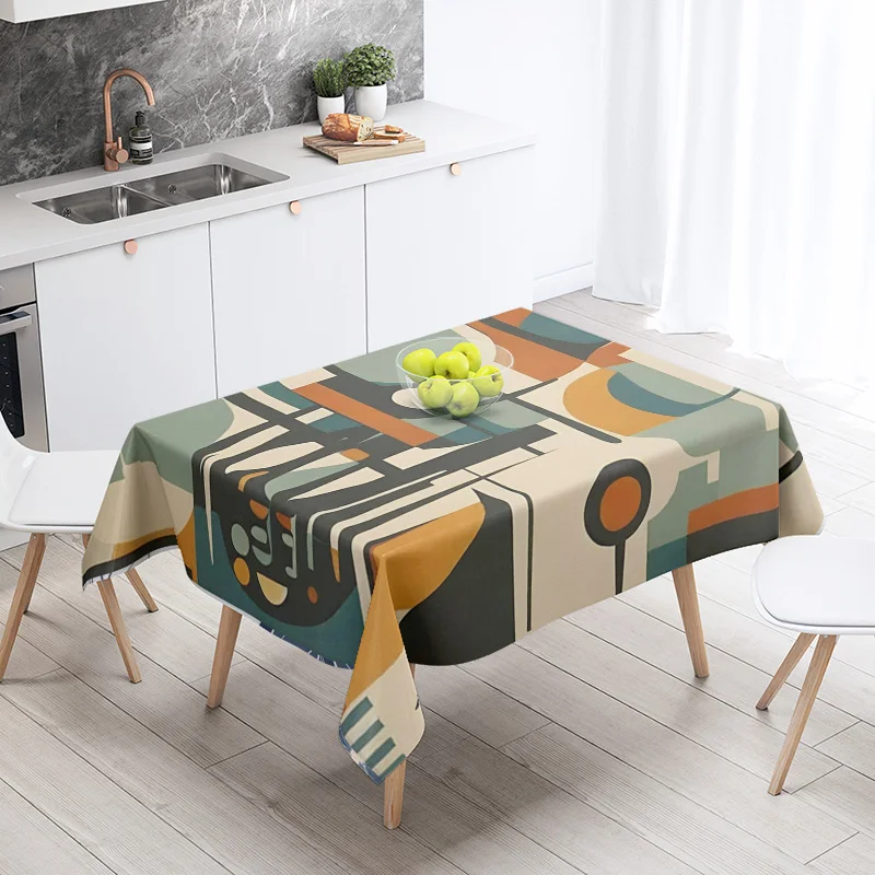 Abstract Geometric Tablecloth Waterproof Stain Resistant Party Decoration Restaurant Cafe Dining Table Tablecloths 140X200cm