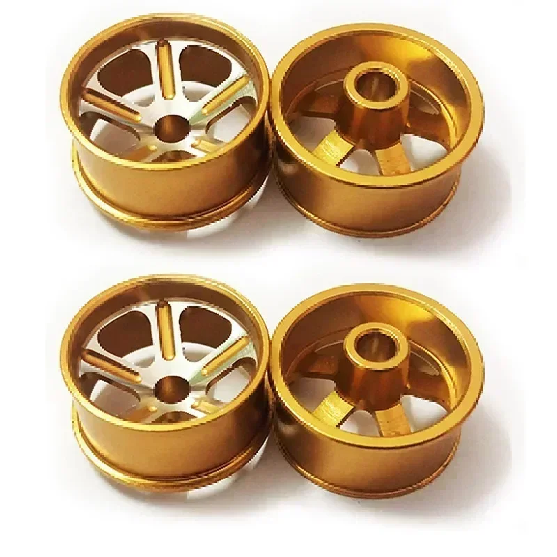 Średniej wielkości lekkie koła, części do samodzielnego montażu do Tamiya MINI 4WD, kolorowe koła z aluminiową tarczą L005, 1 zestaw/partia