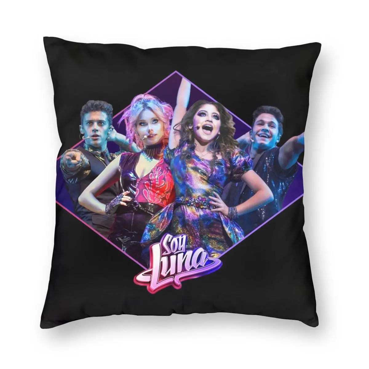 Soy Luna Cast Square Pillowcase Polyester Linen Velvet Creative Zip Decor Throw Pillow Case Bed Cushion Case