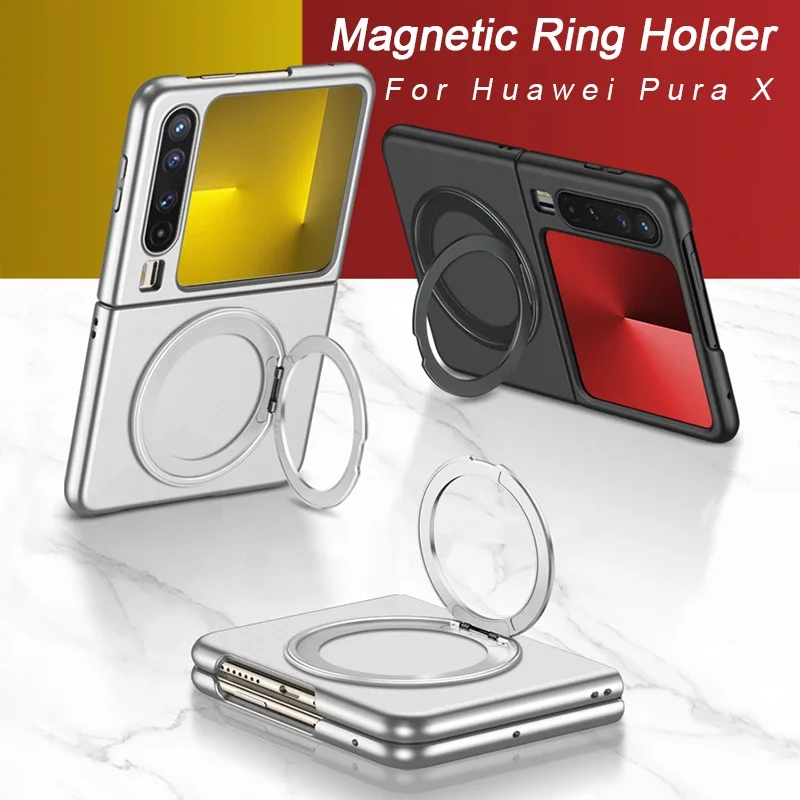 

RICKE Original Case For Huawei Pura X Case Ultra-thin Shockproof Armor Magnetic Ring Holder Matte Cover For Huawei Pura X Case