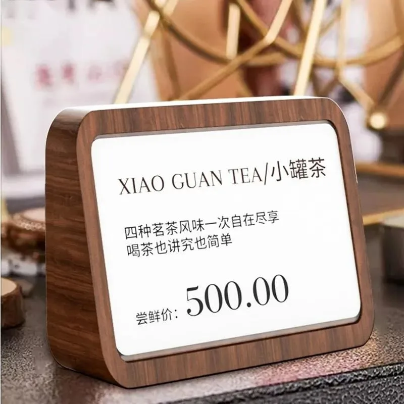 88x46mm Slant Acrylic Table Number Card Holder Postcard Sign Holder Display Stand Wooden Menu Holder Price Label Holder Tags