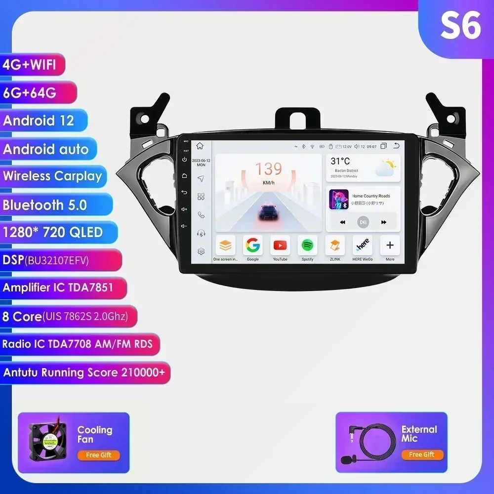 7862 Android Auto Radio Multimedia Speler Voor Opel Adam 2013 -2016 Voor Corsa E 2015 -2019 Audio Stereo Carplay Auto Touchscreen