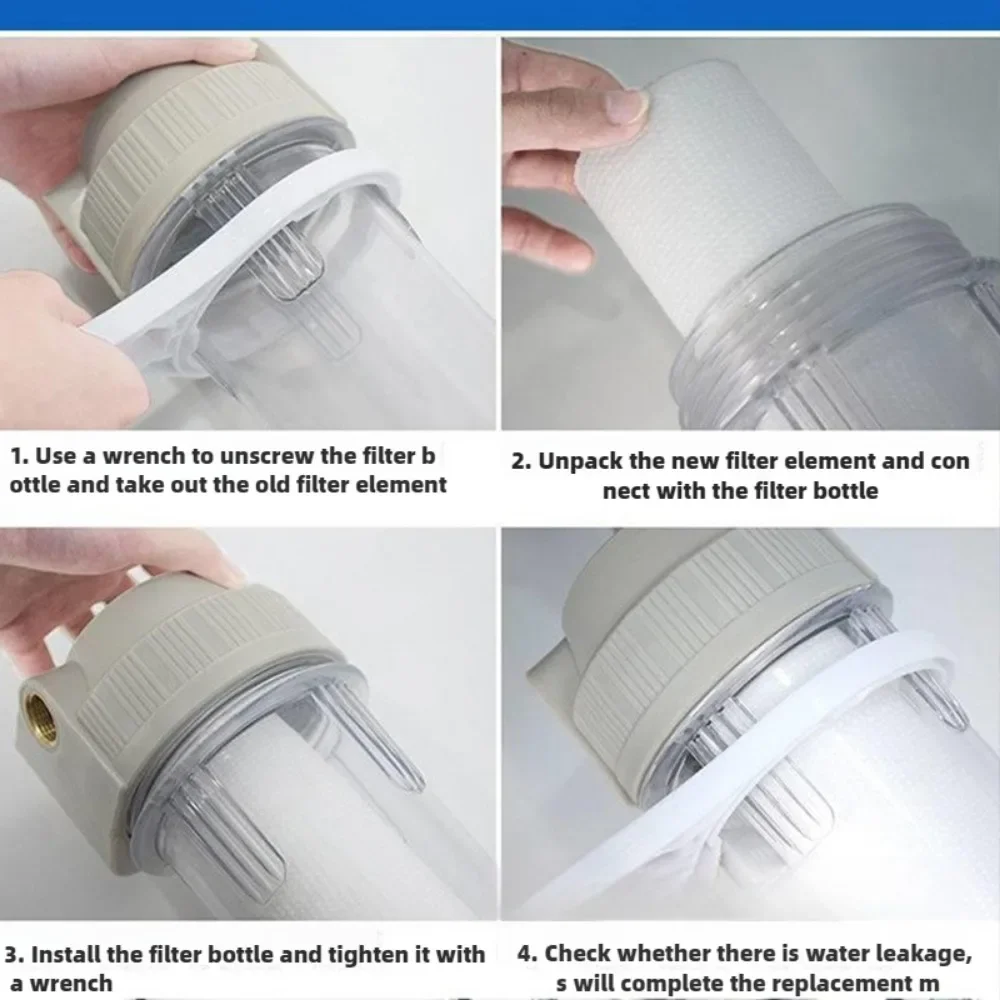 ระบบกรองน้ําทั้งบ้าน,ผ้าฝ้าย PP 10 นิ้ว 1 ขั้นตอน,ลดเหล็ก,แมงกานีส,คลอรีน,ตะกอน,รสชาติ