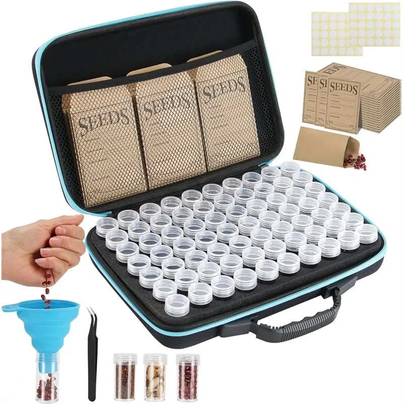 

【FLASH DEAL】Garden Seeds Saver Kit, 70 Slots Seed Storage Organizer With 20 Seed Envelopes, Write Label, Funnel