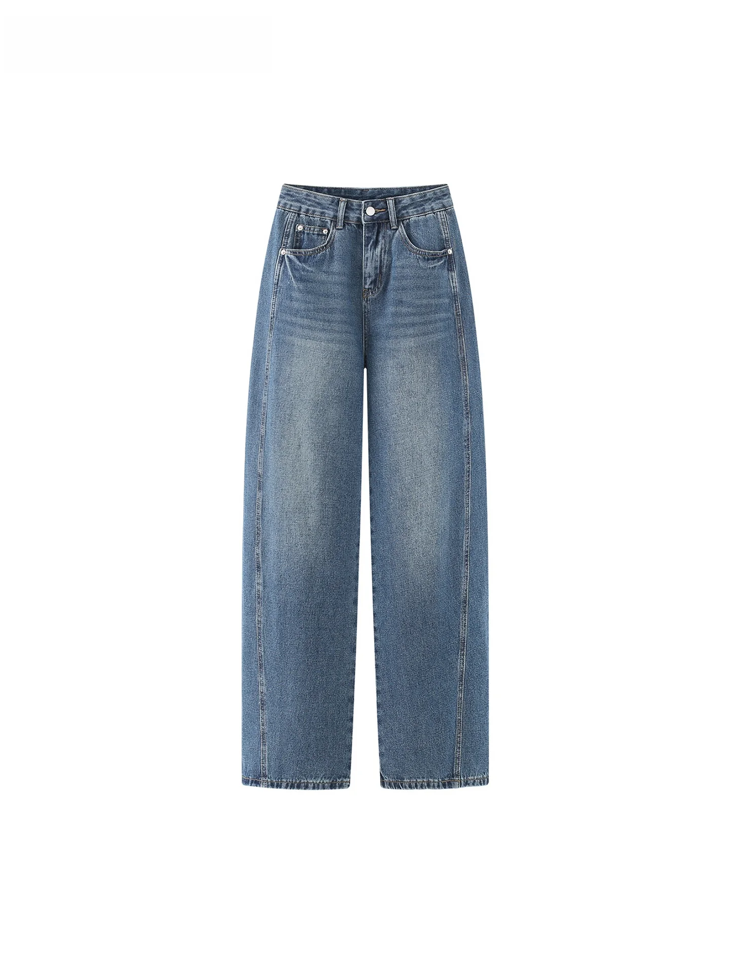 

La Chapelle прямые джинсы с высокой талией, женские повседневные универсальные свободные брюки с завышенной талией, осенние новые джинсовые брюки