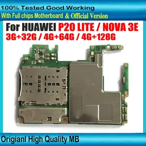 Bilashmart 100% unlocked Huawei P20 LITE Motherboard NOVA 3A Huawei P20 LITE logic board 128g 64gb With chips Android System