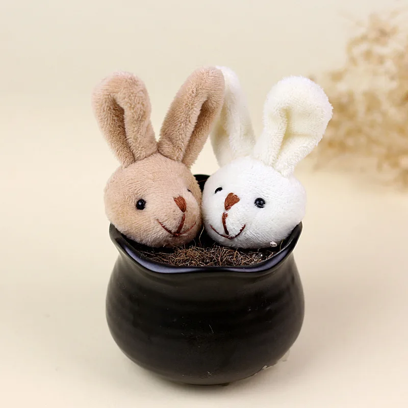 Easter Bunny Mini Plush Stuffed Animals Toy Soft Rabbit Head Ornament DIY Decorations Clothing Pendants Baby Photo Props