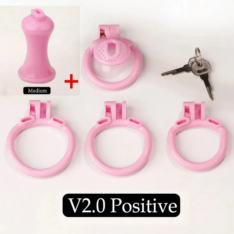 Positive/Negative Mini Cobra Chastity Cage Device with Urethral Plug and 4 Size Penis Ring Micro Cock Lock Sex Toi for Man Sissy