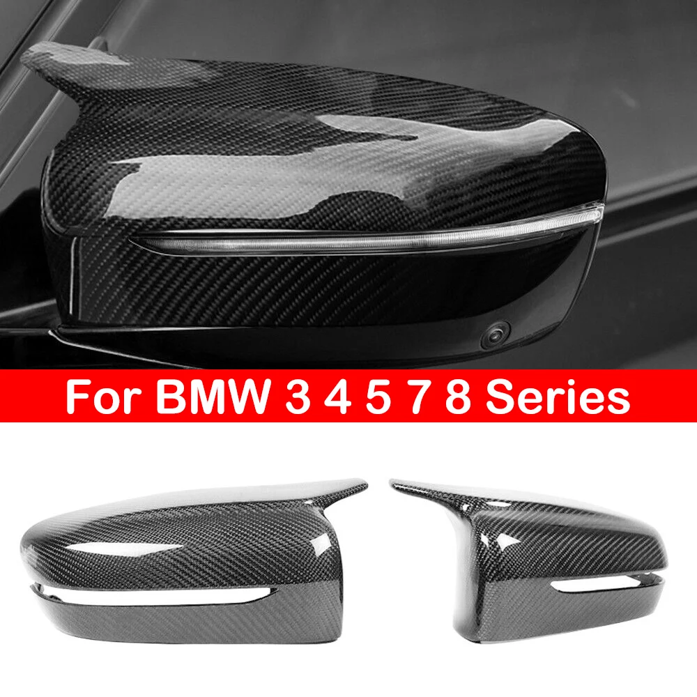 Real Carbon Fiber For BMW 3 4 5 7 8 Series G20 G21 G22 G11 G12 G30 G38 Car Rearview Side Mirror Cover Cap Replacment Trim Case