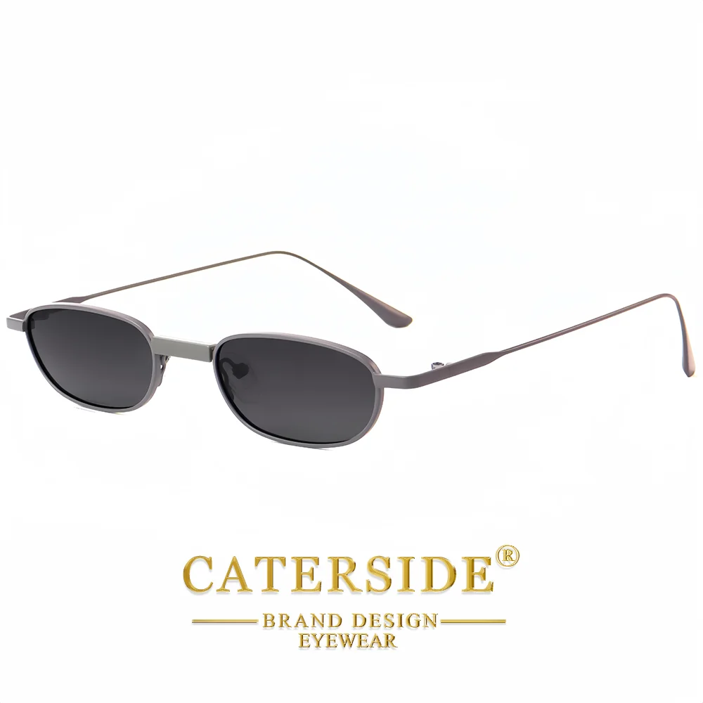 CATERSIDE Herren Hip-Hop-Sonnenbrille, Premium-Metall, kleiner Rahmen, Damen-Reise-, Business-, Party-, Urlaubsgeschenk, Dekorative Brille, UV400 – Detail 5