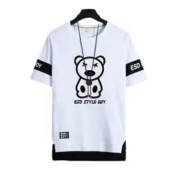 Summer Short Sleeves Harajuku Korea Fashion White Black T Shirt Streetwear Hip Hop Oversize T-shirt Mens Top Tees Tshirt Clothes