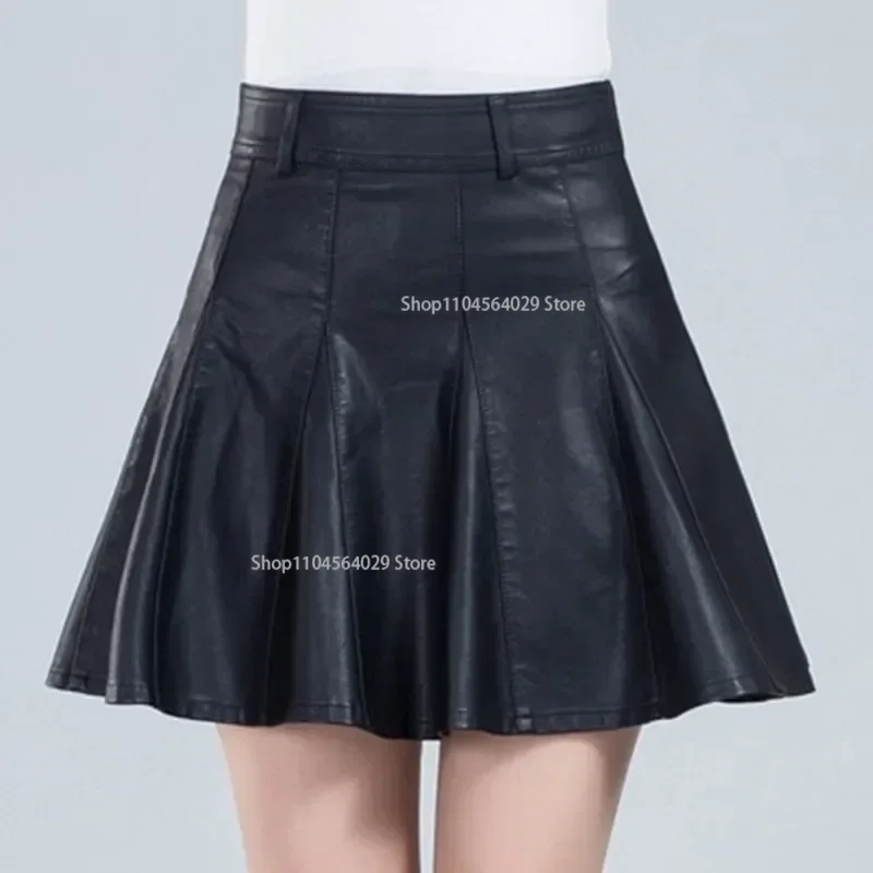 

Woman Skirts Elegant Plus Size New Fashion Korean Style Genuine Real Leather Skirts High Waist Mini Skirt Womens Sexy Skirt