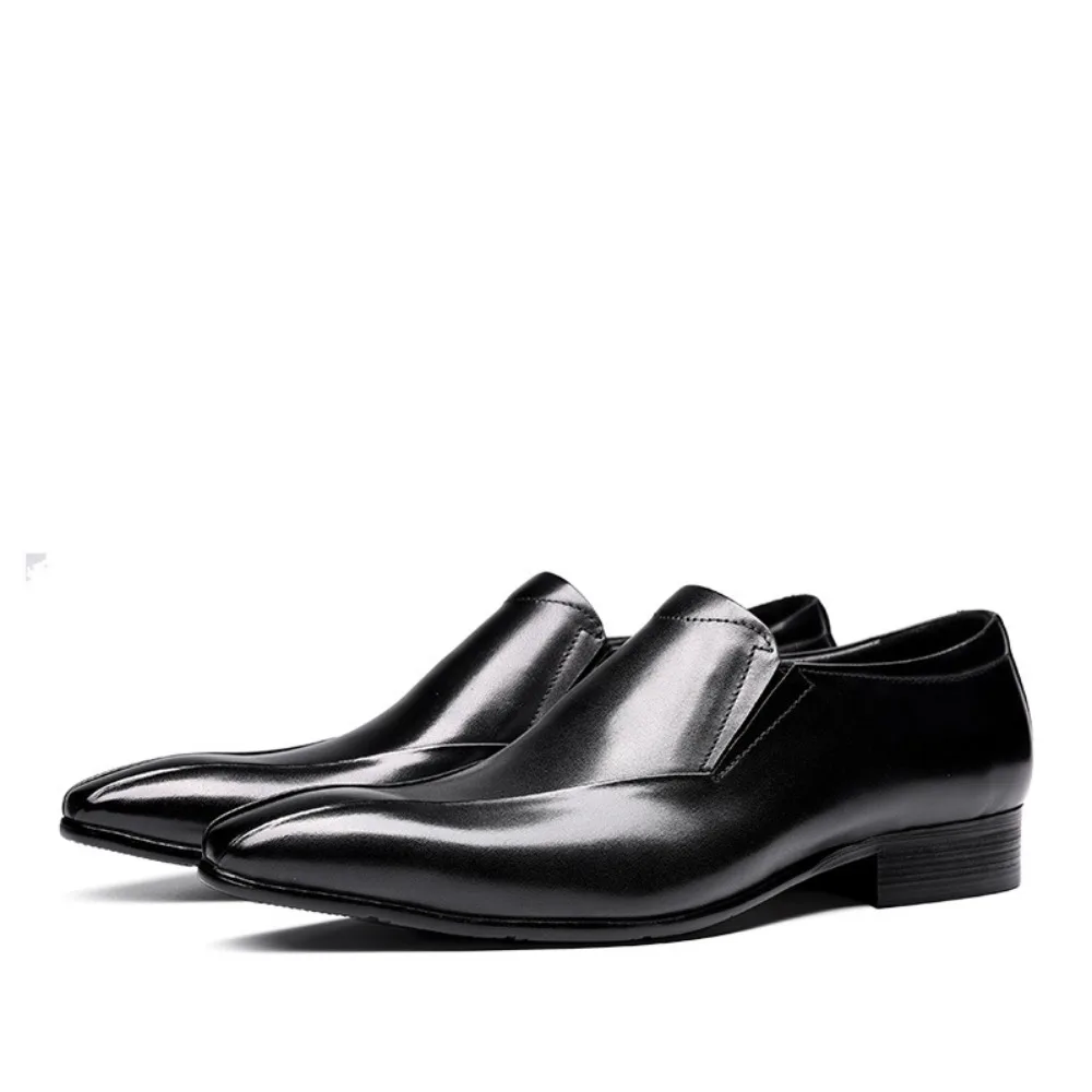Summer Breathable Men Leather Loafers Business Casual Shoes Lightweight Slip on Dress Shoes