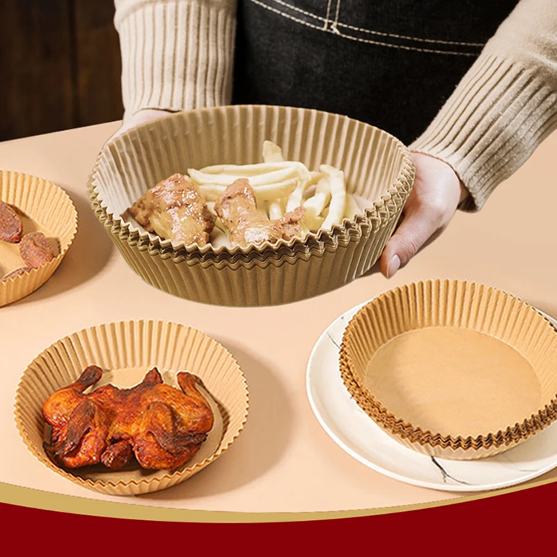 100PCS Air Fryer Special Fryer Paper Greaseproof Paper Round Blotter Baking Paper Kitchen Greaseproof image 5