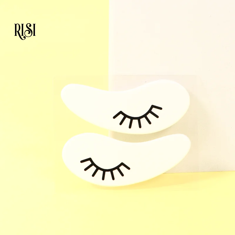 Risi remendos de cílios fofos ultra fortes pegajosos sob os olhos remendos de silicone reutilizáveis almofadas de gel para cílios