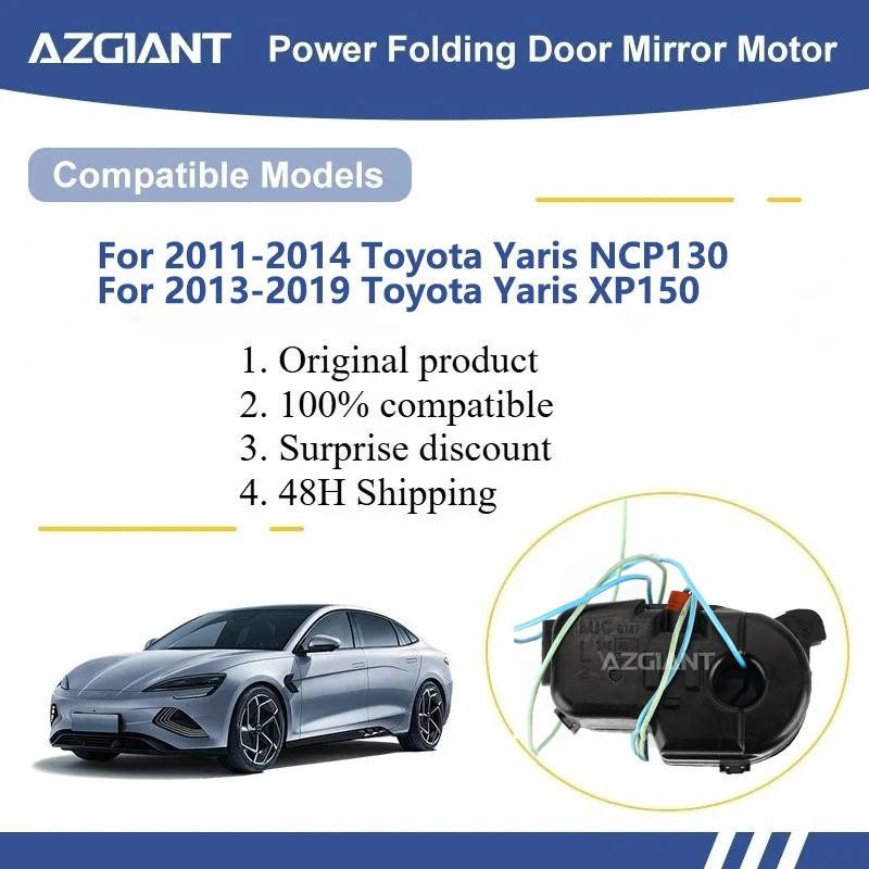 

AZGIANT For Toyota Yaris NCP130/Yaris XP150 Car Door Side Wing Mirror Authentic Folding Motor Power Assembly R/L ABS Housing