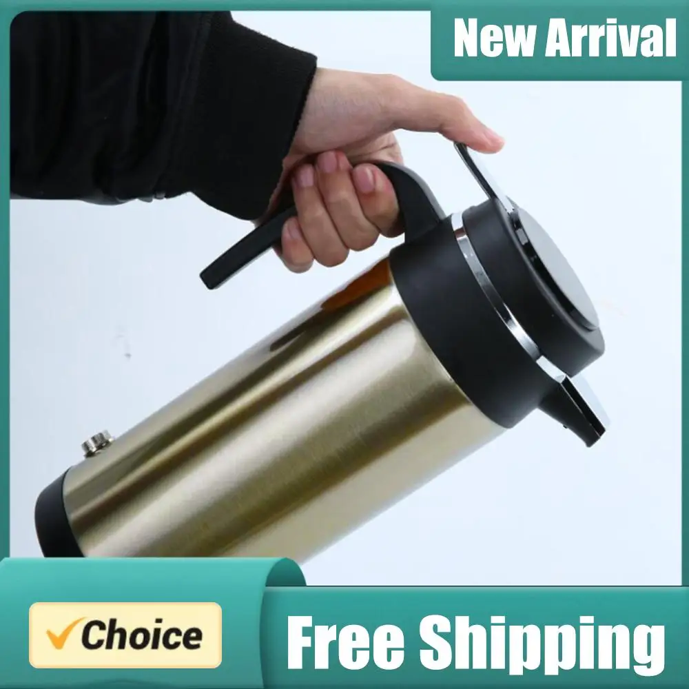 1200 ML Car Hot Kettle Portable Water Heater Large Capacity 12/24 V Tea Coffee Kettle Auto Shut Off Fast Boiling for Travel Home