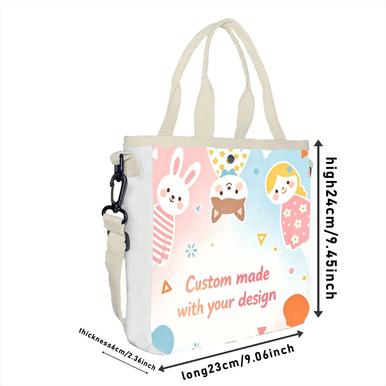 1pc Personalized Gift Tote Bag, Adjustable Strap Custom Photo/Text Shoulder Bag