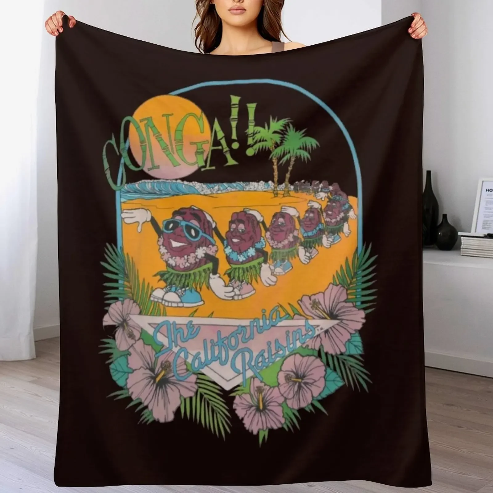 

80s California Raisins Conga Vacation Throw Blanket blankets ands Personalized Gift Thin warm winter Blankets