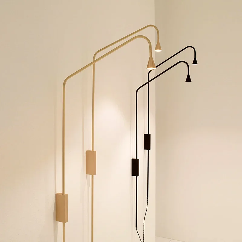 Modern Minimalist Rotatable Aluminium Wall Light Matte Gold/Black for Bedroom Parlor Reading Sconce Home Decorative Lighting