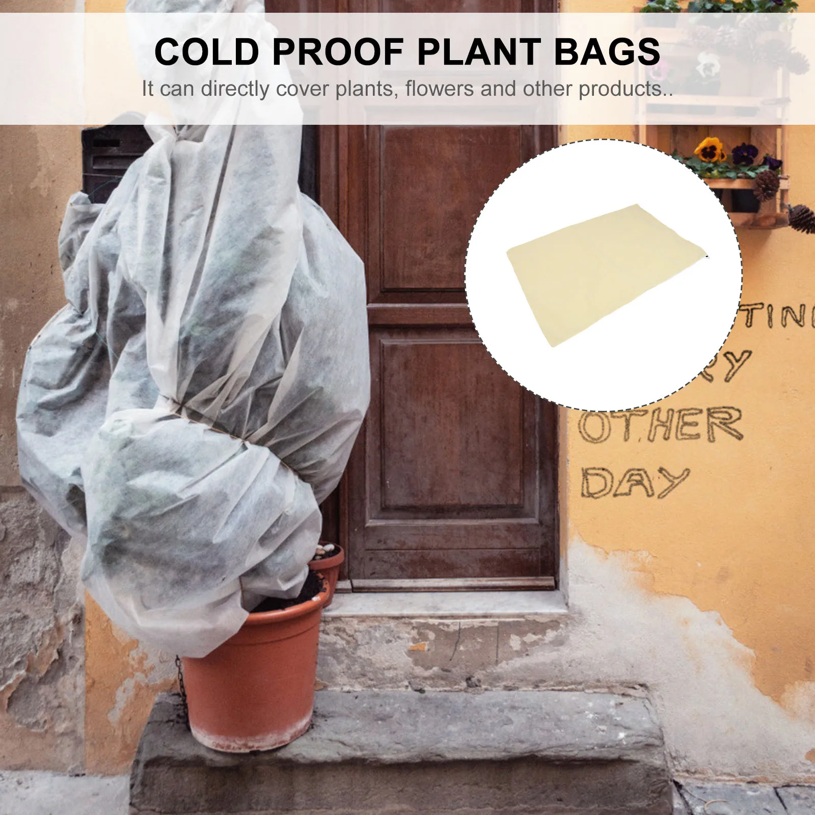 

Winter Plant Protective Covers Beige Garden Plant Cover Cold Proof Bags Nonwoven Frost Protection Gardening Supplies Plants
