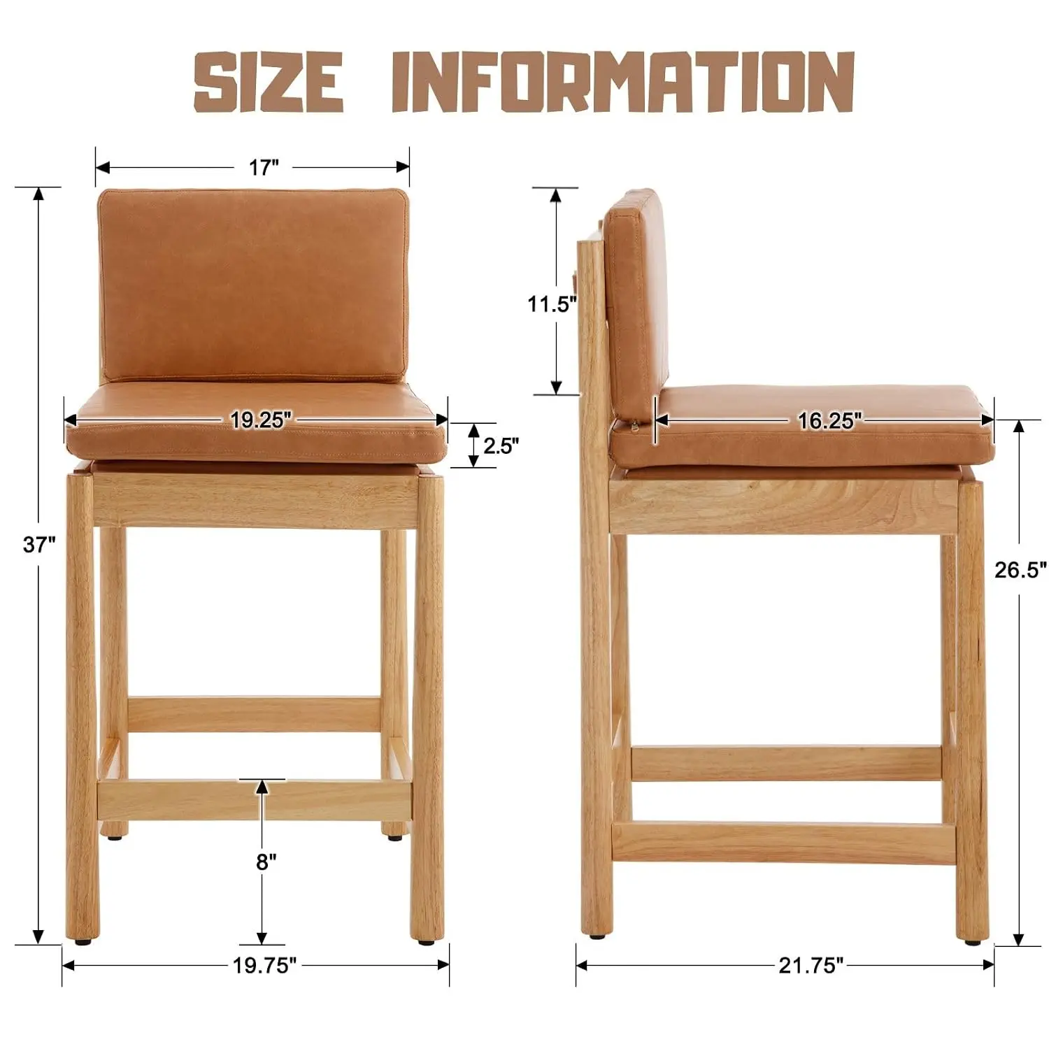 Brown Leather Bar Stools 2