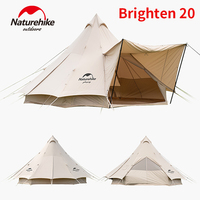 Naturehike Cotton Pyramid Tent Large Space Outdoor Glamping Windproof Family Travel Luxury Camping Tent Brighten 20 With Chimney