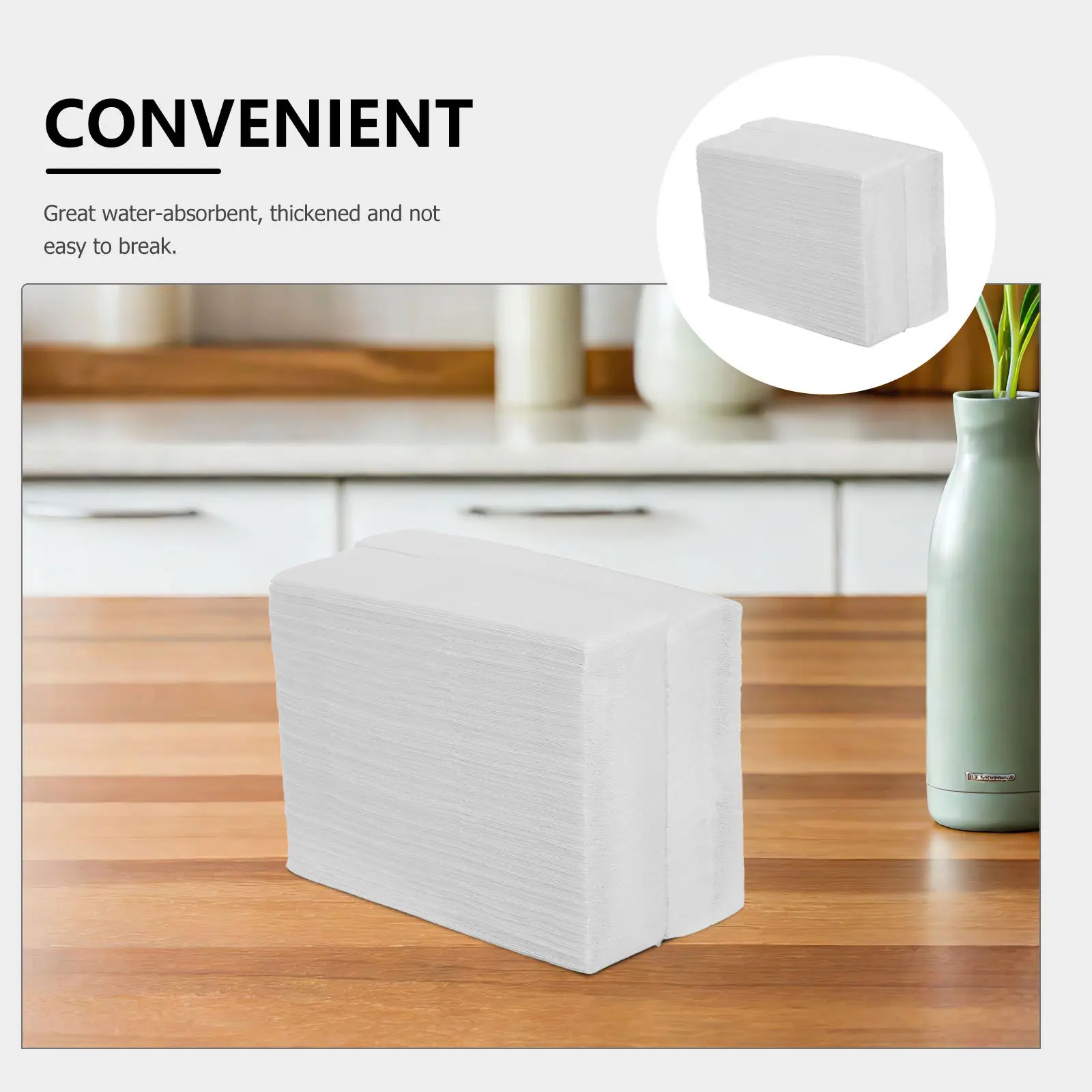 400Pcs Thickened Natural Pulp Tissue Paper Towel Roll Skin-Safe High Temp Disinfected for Home Office Cafe Restaurant Bathroom