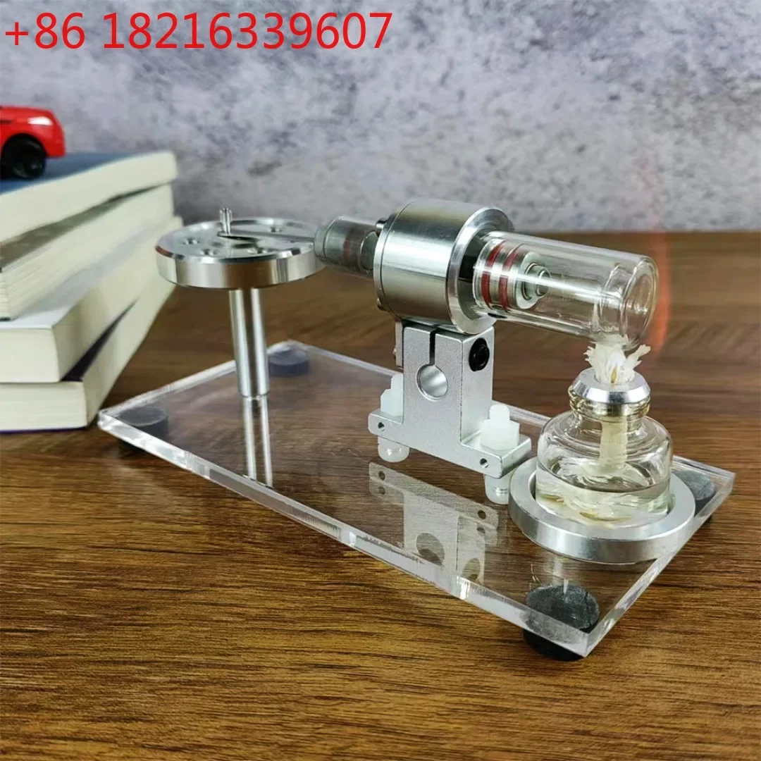 Single Cylinder Stirling Engine Model External Combustion Engine Miniature Generator Aluminum Scavenger Valve Engine Model