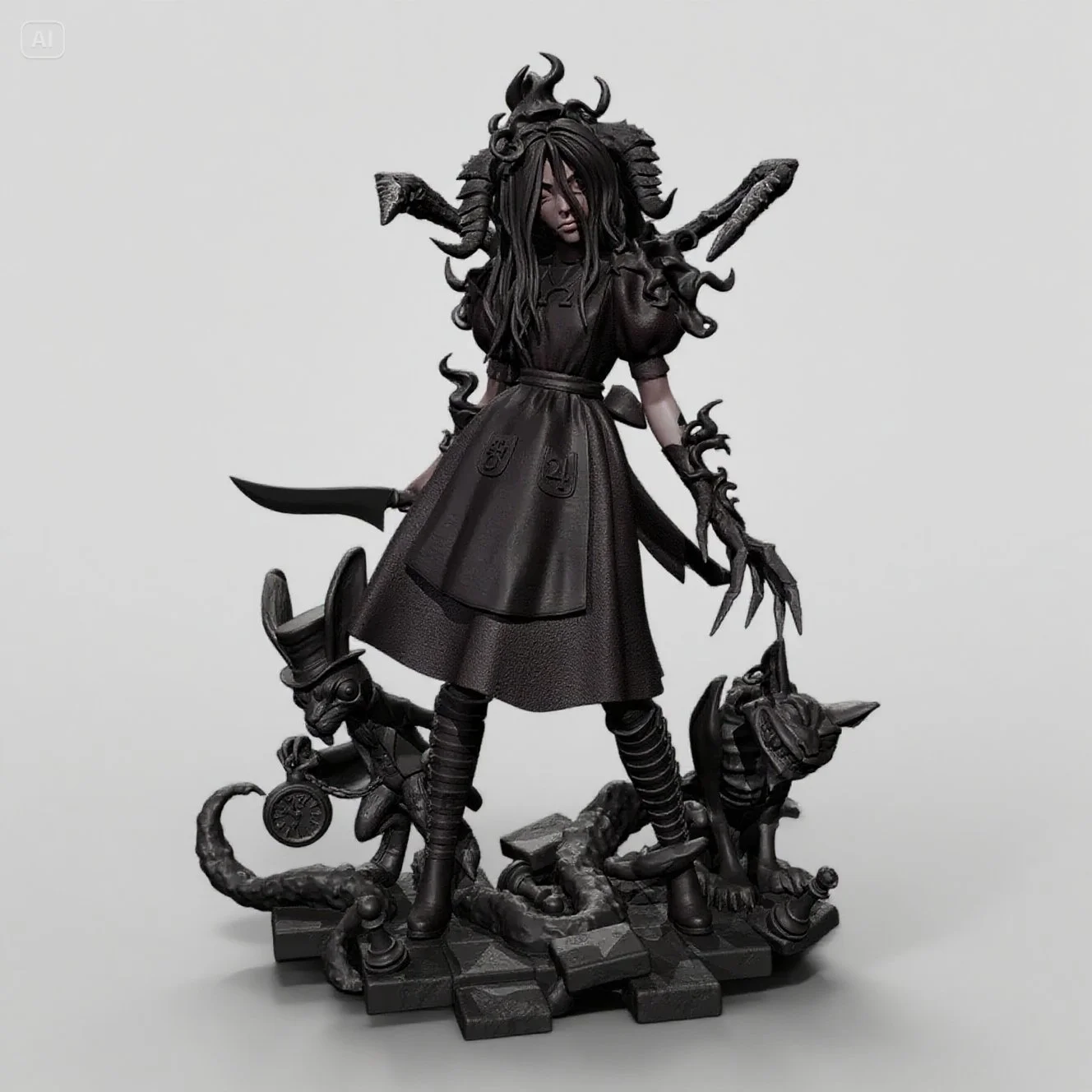 

Overall height 50mm 75mm model kit Black Alice colorless self-assembly (3D printing) TD-7302/3D