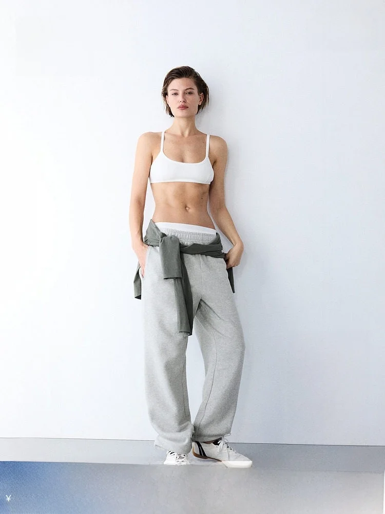 

H&M Studio entials Women's Cotton Joggers 2026 Spring New l Waist Long Pants Comfortable Breathable Casual Trousers