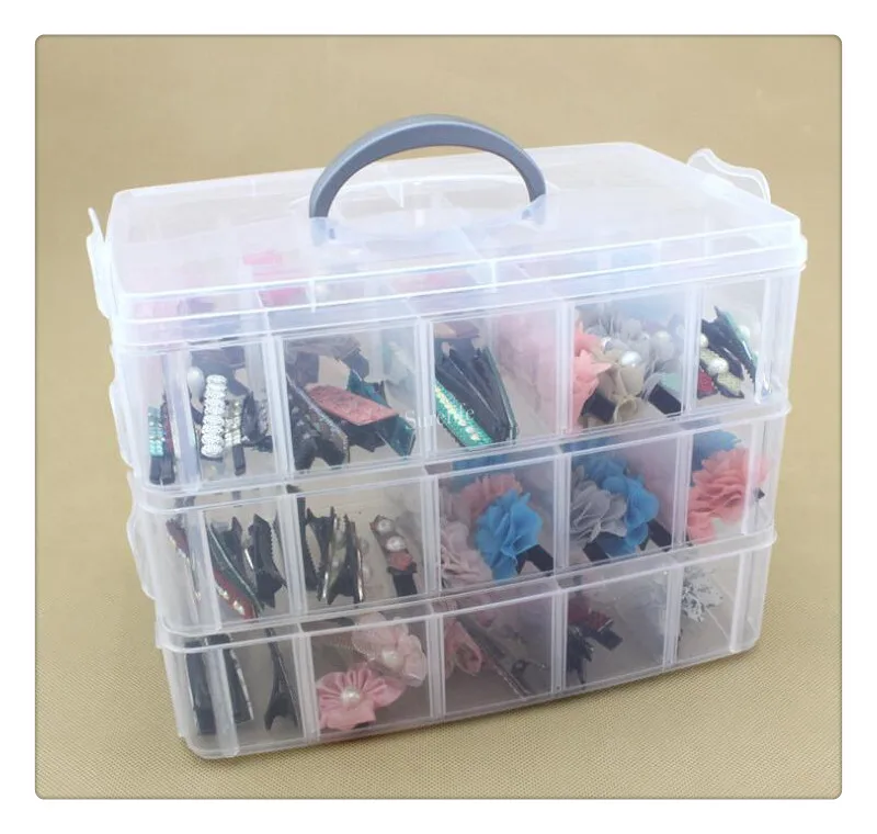 

3 Layers 30 Lattices Plastic Storage Box Storage Box Transparent Large Storage Box Jewelry Box