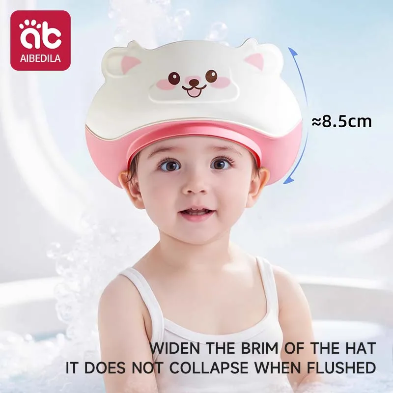 AIBEDILA Adjustable Dinosaur Baby Shampoo Cap Waterproof Ear Protection Bath Visor Infant Hair Shield for Toddler Boys Girls