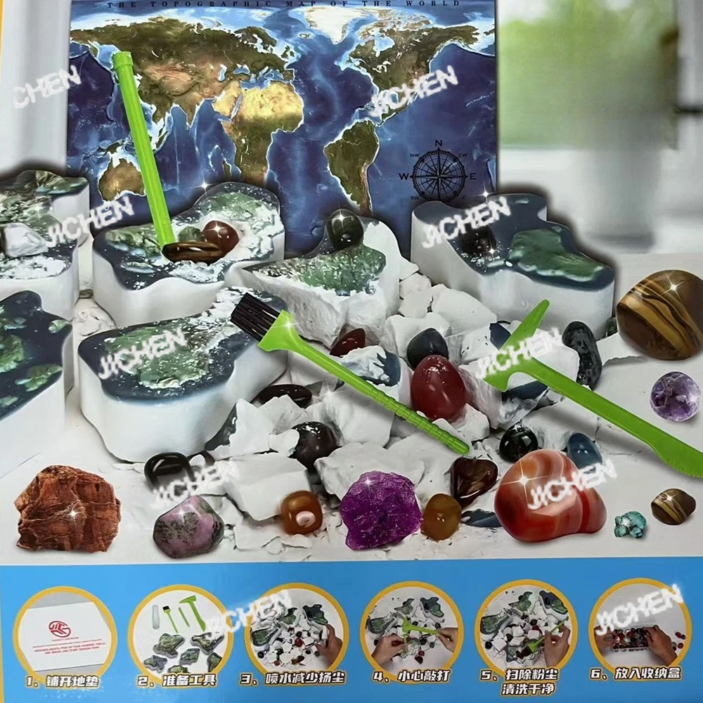 

Карта мира JC Раскопок камней и минералов Археология Практический мозг