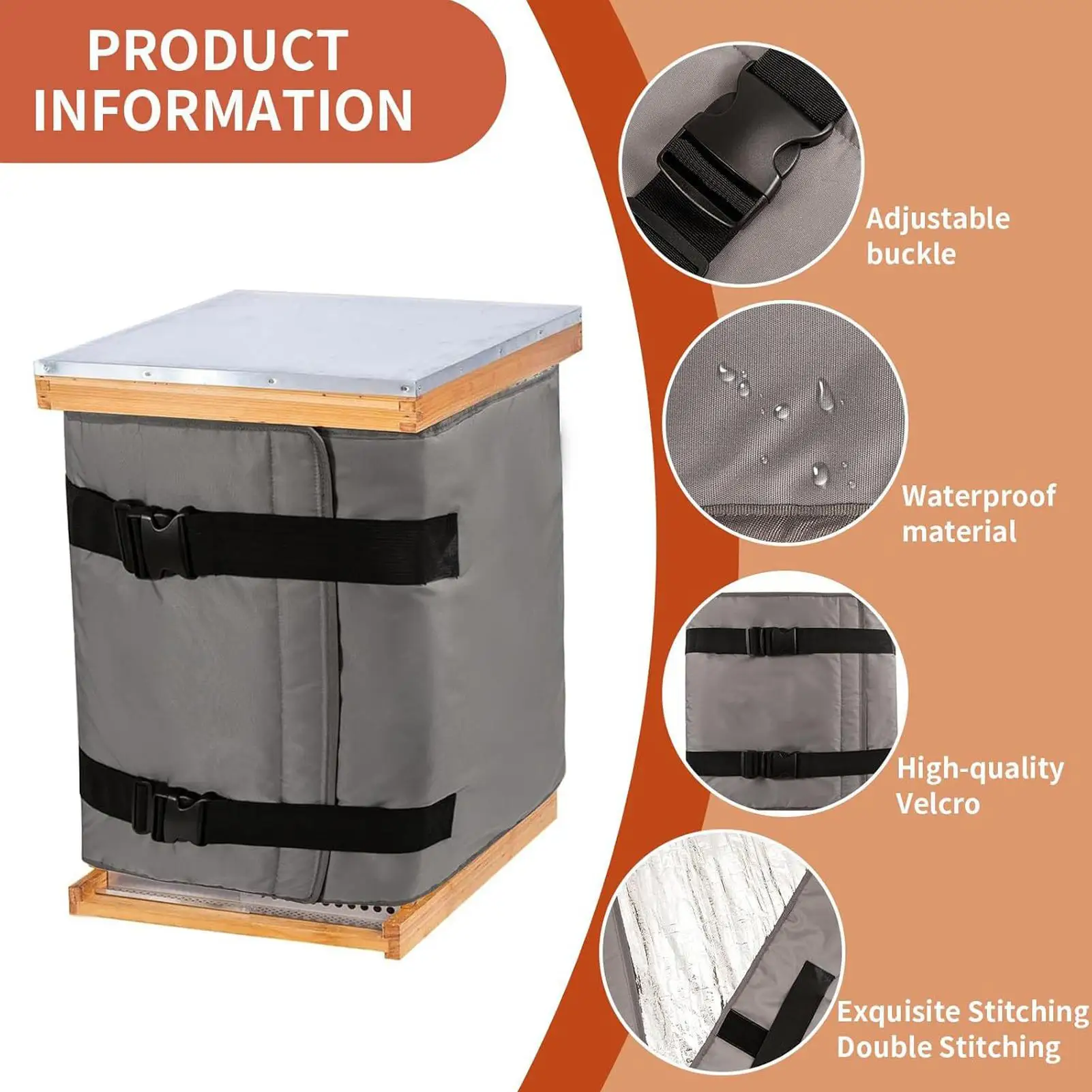 

Bee Hive Wraps For Winter 5-layer Adjustable Waterproof Winter Beehive Wrap Warming For Courtyard Yard Raising Porch