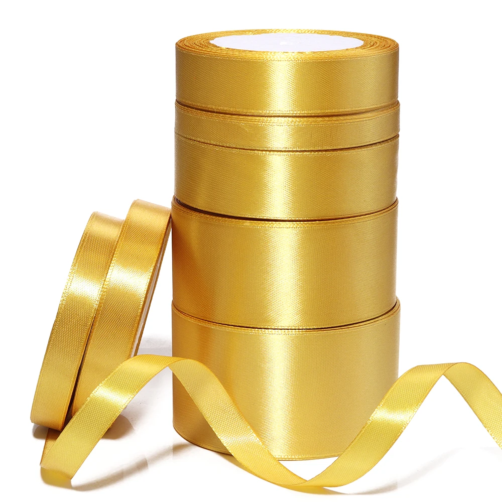 Gold Satin Ribbon 25yards 6mm  - đánh giá và giá Bridal Sash Ribbon