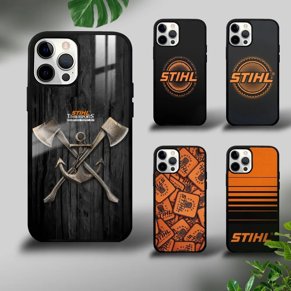 S-STIHLs Chainsaw Logger Handyhülle für iPhone 16 15 14 13 12 11 Pro Xs Max Mini Plus Celulares Hard Funda
