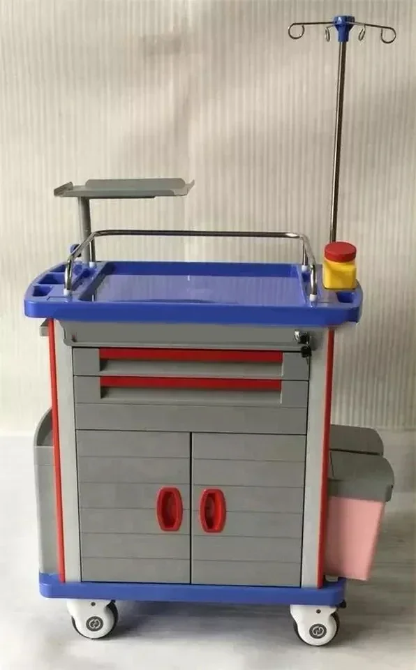 Carro de acidente de hospital de nuevo diseño de plástico ABS Carro de reanimación de emergencia