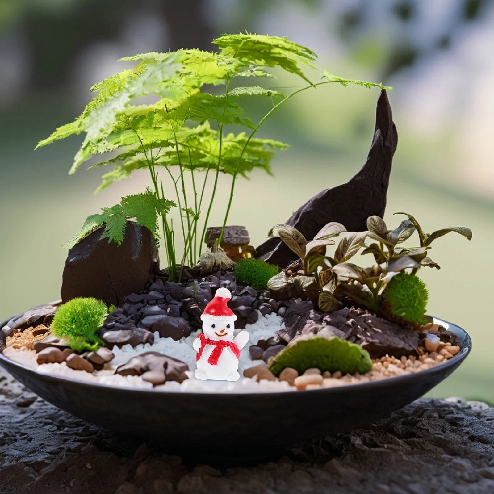 

20 Pcs Birthday Party Supplies Mini Snowman Christmas Ornaments for s Resin Miniature