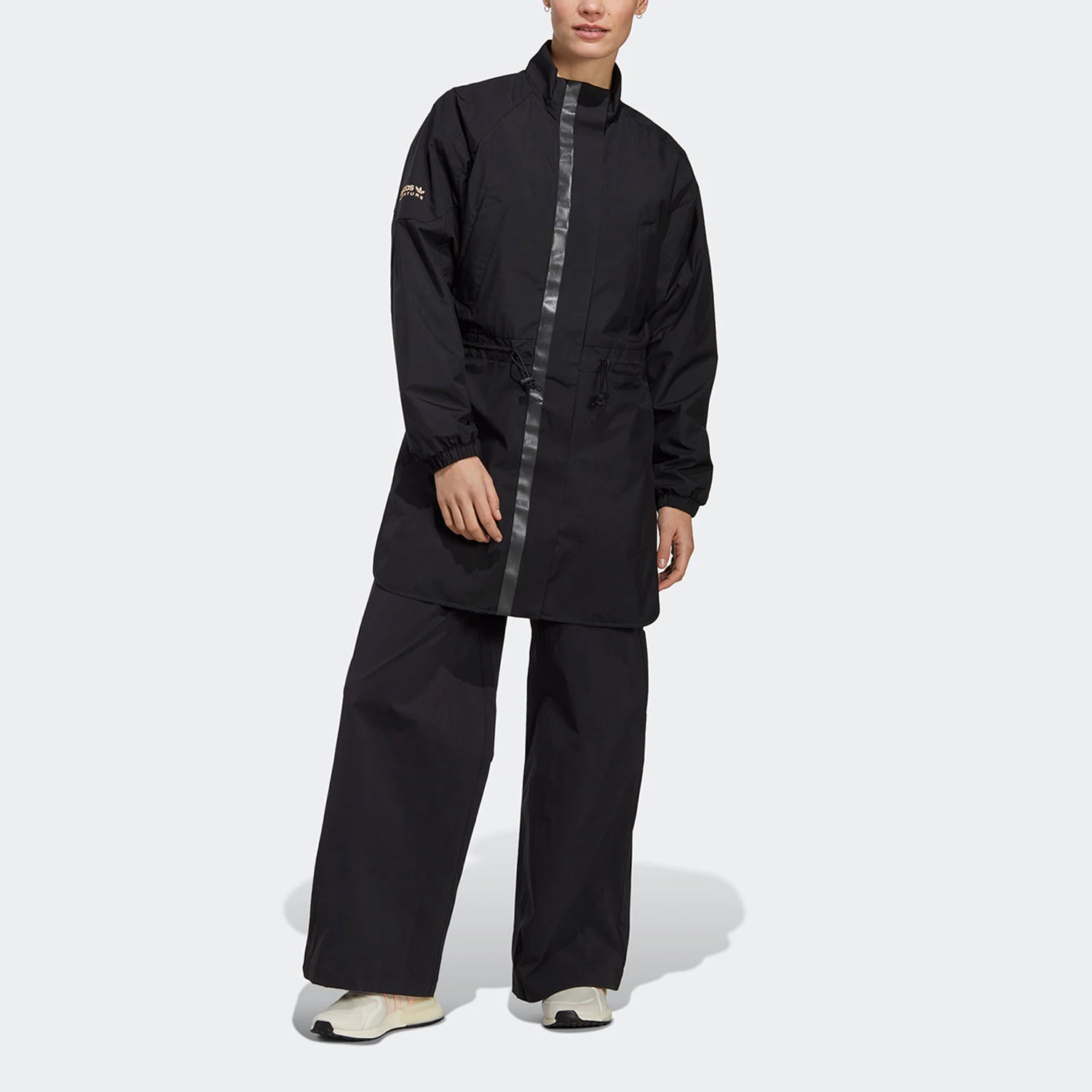 adidas-official-original-three-stripes-women's-loose-mid-length-stand-collar-jacket-ia8567