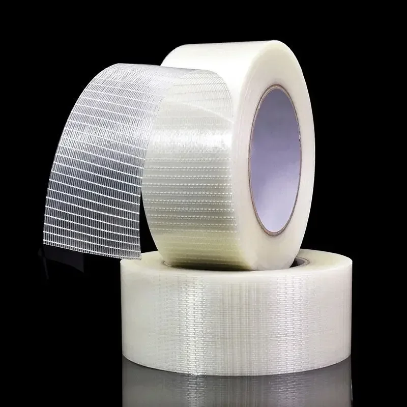 

1pc 50M fiber tape strong glass fiber tape high temperature resistant non-marking single side stripe tape 5MM/10MM/15MM